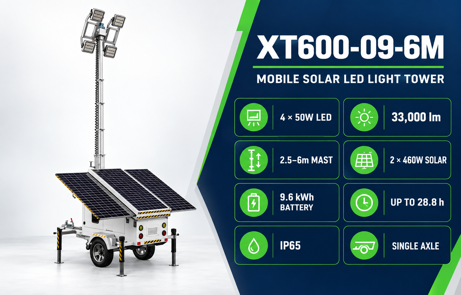 6m mobile solar lighting tower