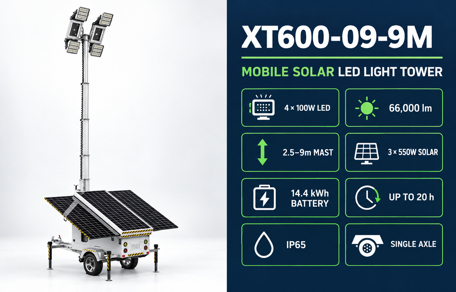 9m mobile solar lighting tower